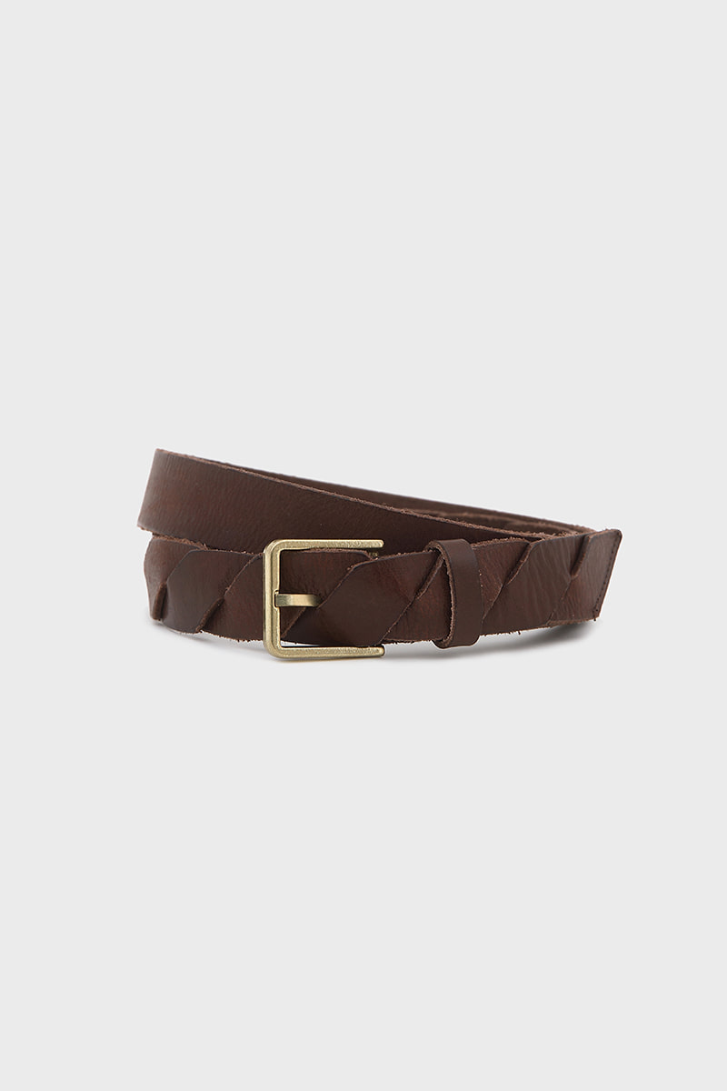 Intrecciato leather belt Brown