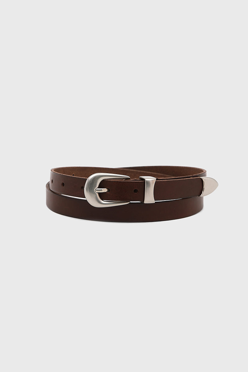 Simple western leather belt Brown