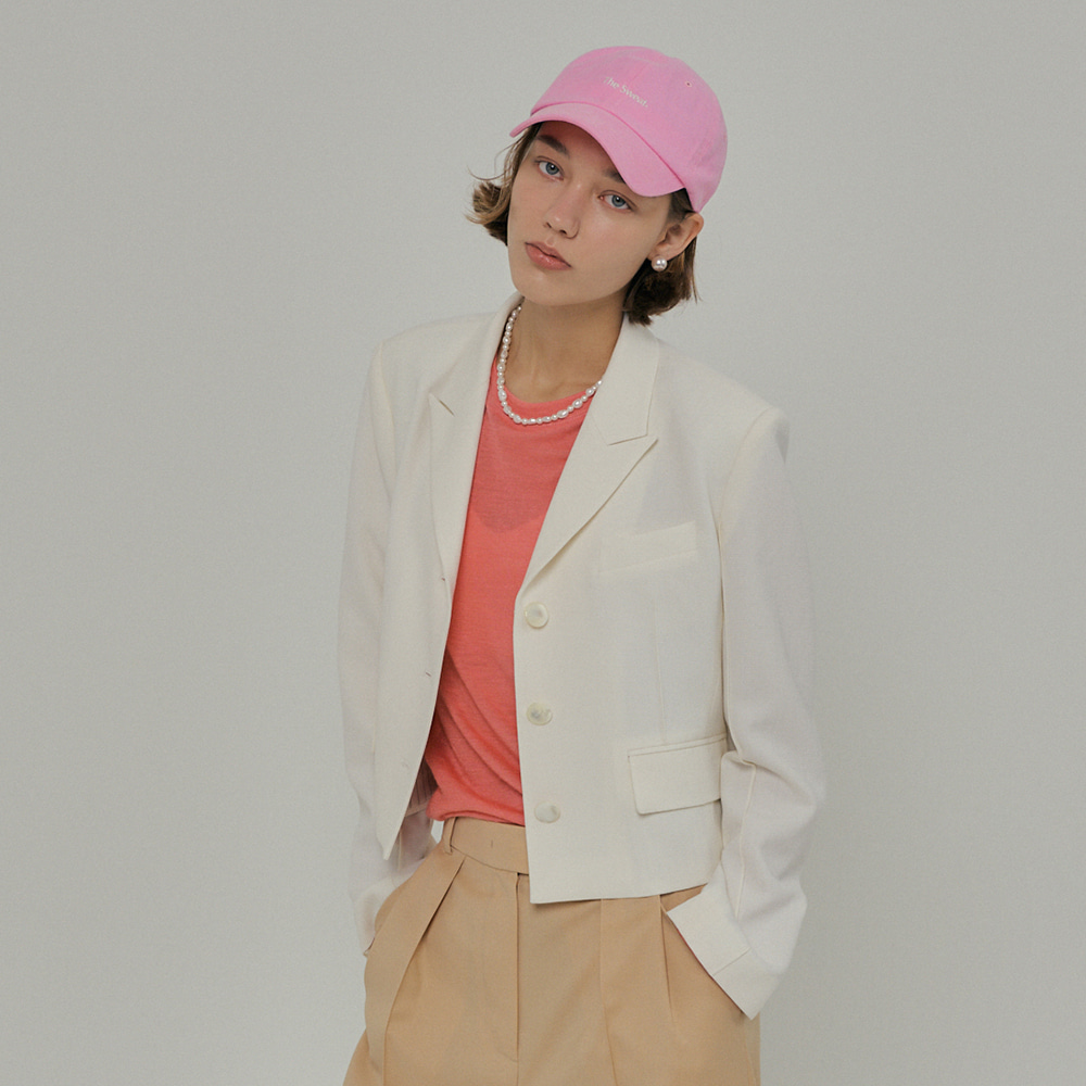 Crop tailored jacket Ivory